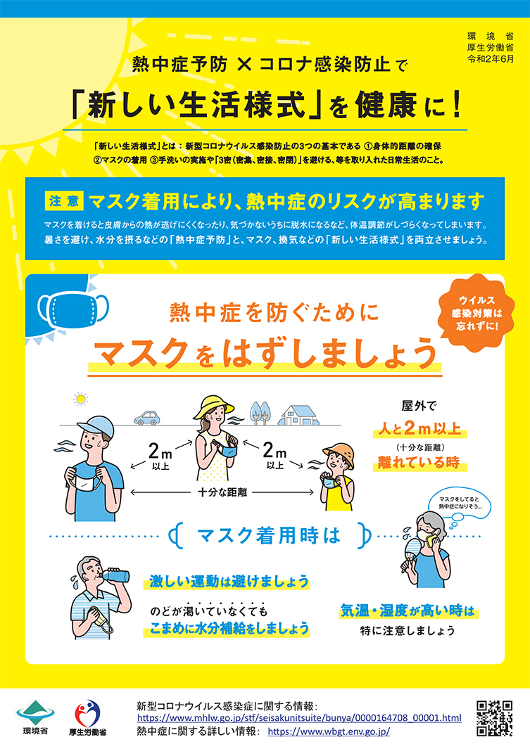 熱中症予防×コロナ感染防止で「新しい生活様式」を健康に！（厚生労働省HPより）